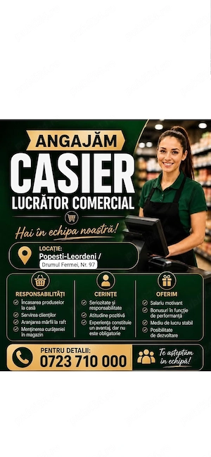 Angajez Lucrator Comercial   Casier