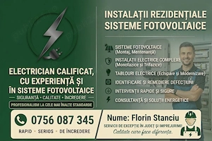 Electrician calificat cu experiență și în sisteme fotovoltaice