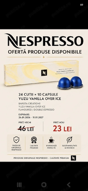 Cafea VERTUO  ,Capsule ,  Cafea NEXpresso