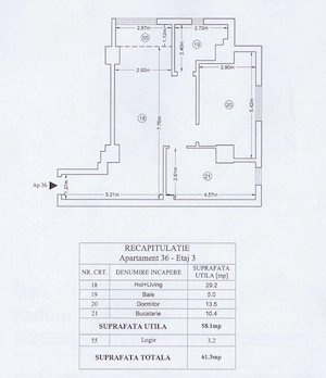 Apartament 2 camere, 61 mp, semidecomandat, et. 3, Cartierul Visoianu, persoana fizica - imagine 10