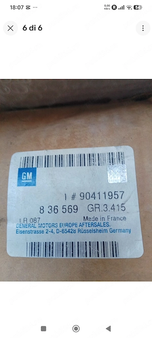 Debimetru Senzor masa aer Opel Astra H 1.8 2005 2011 Siemens GM 90411957 nou - imagine 3