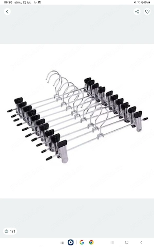 Umerase metalice cu clipsuri mobile, pt fuste, pantaloni, 10 buc set