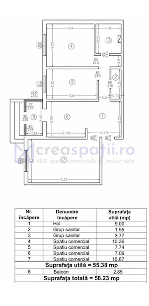 Spatiu comercial, 58mp, bd. Dacia, in statie, Zimbru - imagine 14