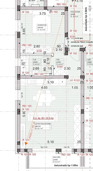 Apartament 2 camere, 53 mp utili, balcon 5,50 mp, Giroc