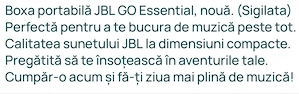 Boxa. JBL Esential