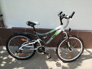 Bicicleta Pentru Baieti Roti Pe 24 inch ,Furcă Pe Telescop,Schimbătoare Shimano, Telescop Central 