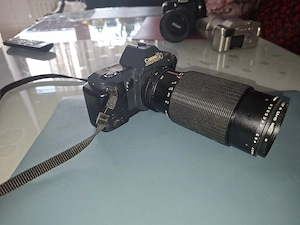 aparat foto Canon T70 + obiectiv Makinon MD Macro, functional, vintage - imagine 3