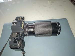 aparat foto Canon T70 + obiectiv Makinon MD Macro, functional, vintage - imagine 2