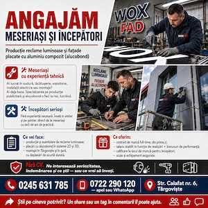 Tehnicieni producție reclame publicitare și placare cu alucobond