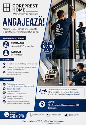 Coreprest Home srl angajeaza !