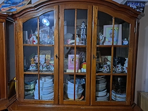 Set 2 biblioteci vitrine din stejar masiv