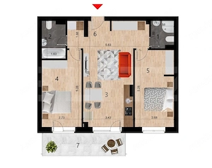 Apartament 3 camere, 64mp, Semifinisat, Parcare + Boxa, zona Zorilor