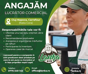 Lucrator comercial la vitrina mezeluri Lanka la Carrfur Cluj (fosta Cora) - imagine 2