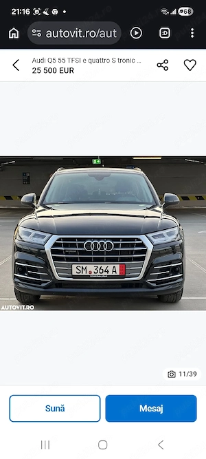 vand Audi Q5 55TFSIe plug in 2.0, stare foarte bună, rulat foarte puțin în țară  - imagine 5