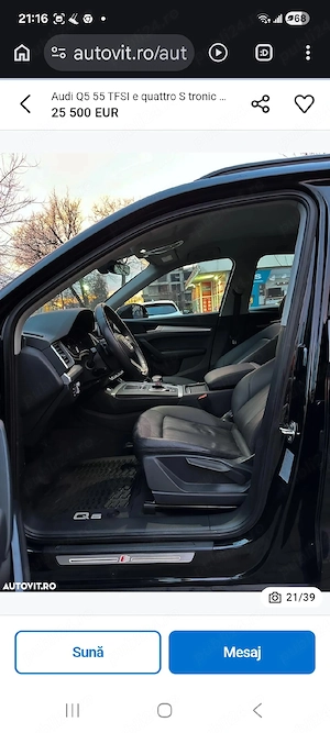 vand Audi Q5 55TFSIe plug in 2.0, stare foarte bună, rulat foarte puțin în țară  - imagine 7