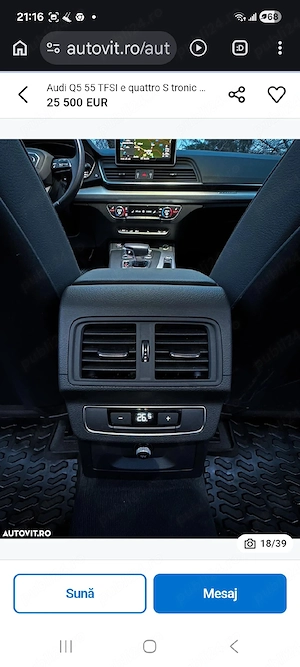 vand Audi Q5 55TFSIe plug in 2.0, stare foarte bună, rulat foarte puțin în țară  - imagine 8