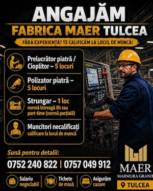 Muncitor Necalificat, Prelucrator-Cioplitor, Polizator, Strungar, 931302COR