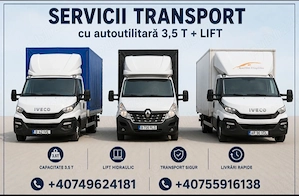 Serviciil transport autoutilitara 3.5 tone cu lift