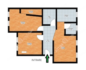 Apartament 3 camere decomandate 2 balcoane etaj 1 zona centrala Sibiu - imagine 7