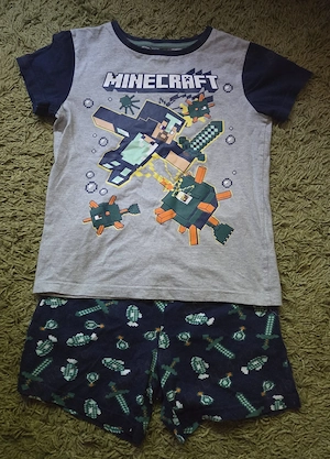 Pijama Minecraft pentru copii 9-10 ani 