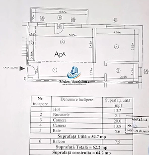 Apartament 2 camere, etaj 1, bloc 2022, zona Fermelor - imagine 6