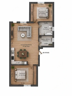 Duplex 3 Camere - Mosnita Veche - 0% COMISION  - imagine 6