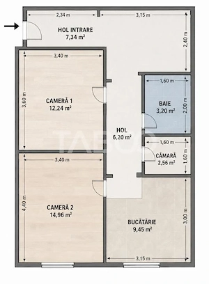 Casa cu 2 camere decomandate 335 mp teren in zona Parcul Tineretului - imagine 4