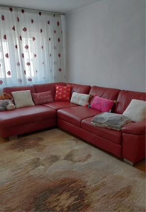 Canapea rosie piele extensibila 