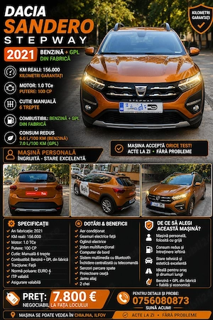 Vând Dacia Sandero Stepway 3 - imagine 4