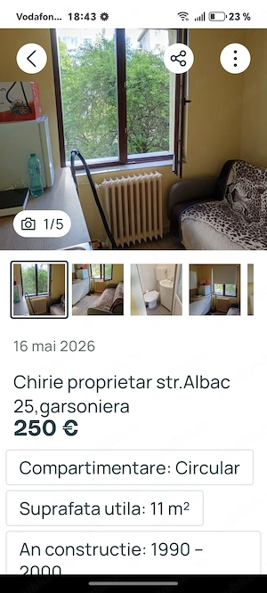 Garsoniera Albac direct de la proprietar, aproape de stație,cartier Gheorgheni, aproape de Iulius ma
