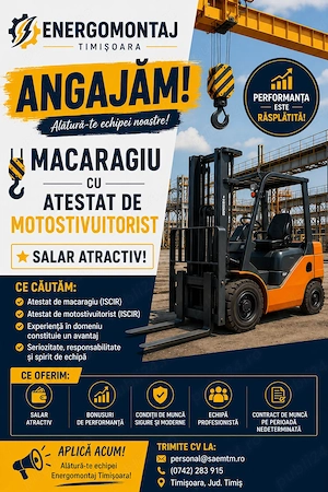  angajăm urgent Macaragiu - Sucursala Timisoara
