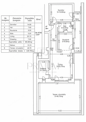 ARADULUI - PENTHOUSE - 2 CAMERE - TERASA 50 MP - CENTRALA PROPRIE - imagine 9
