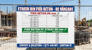 Etrieri din fier beton striat