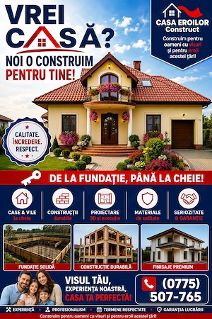 Casa Eroilor - Orice proiect visați noaptea, noi vi-l construim ziua