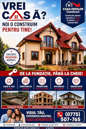 Casa Eroilor - Orice proiect visați noaptea, noi vi-l construim ziua