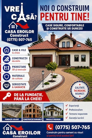 Casa Eroilor - Orice proiect visați noaptea, noi vi-l construim ziua