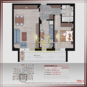 2 CAM–71mp–Titan-Pallady–Metrou–Etaj 1–Decomandat–Centrala termica+Bonus parcare - imagine 2