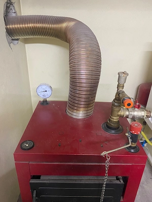 Vand centrala pe lemne 25 kw +cos interior si exterior de inox+stalp de sustinere