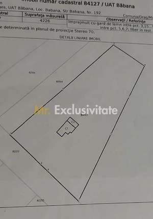 Teren 4226 mp si casa de renovat in loc. Babana, jud. Arges