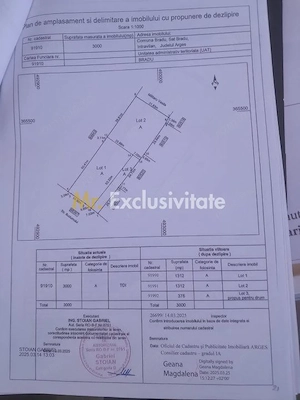 Teren intravilan Bradu 1312 mp 2 deschideri