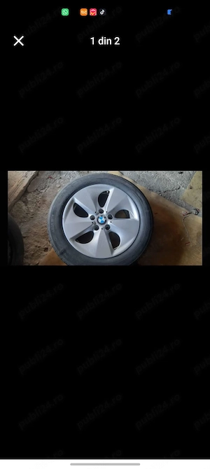Set 4 jante originale BMW F10 R17 + anvelope 225/55 R17