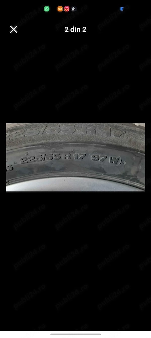 Set 4 jante originale BMW F10 R17 + anvelope 225/55 R17 - imagine 2