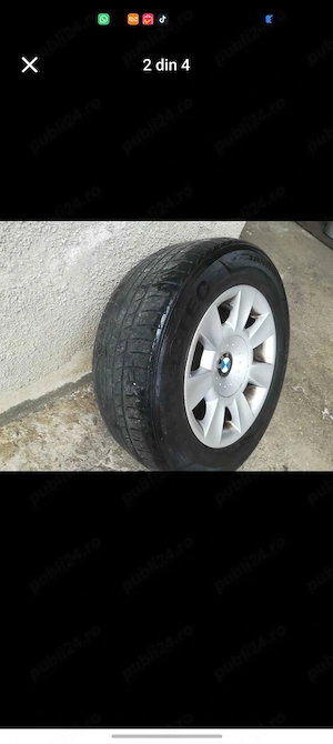 Set 4 jante aliaj originale BMW Seria 3 + anvelope - imagine 2