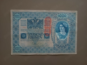  Bancnotă 1000 coroane Austro - Ungaria 1902 VF+