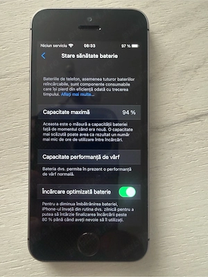iPhone SE (2016)   32 GB   Baterie 94%   Stare foarte bună - pentru colecționari - imagine 3