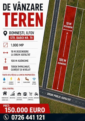 Proprietar Vand Teren Domnesti Ilfov - Posibilitate Rate!