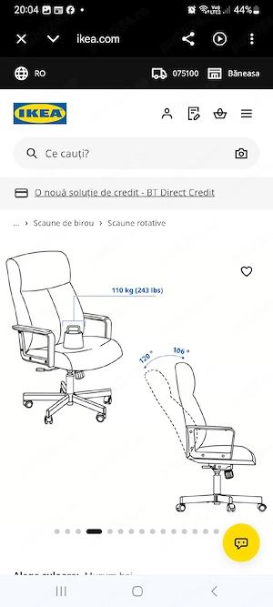 Scaun rotativ Millbergert Ikea 