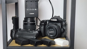 Canon EOS 80D + 50mm f 1.8 STM + 18-55 IS STM + Grip + 4 Baterii + Incarcator