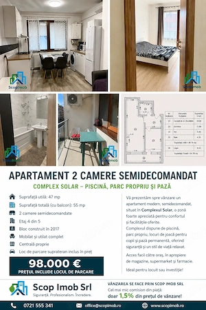Vanzare apartament 2 camere Bulevardul Metalurgiei nr 132
