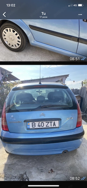 Vând Citroen 1.1, benzina, an fabricație 2004, Blue Lucia metalizat, 100000 km, folosit urban 